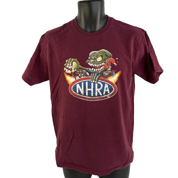 NHRA Addicted To The Nitro Racing T-Shirt Maroon Official Double Sided Og Size M - Picture 1 of 7